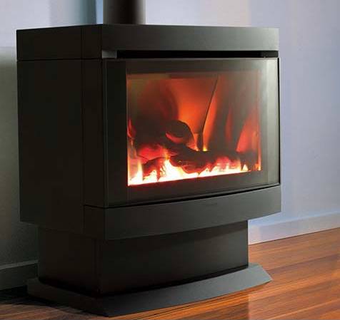 Gas log fire in the Dunes villa living area