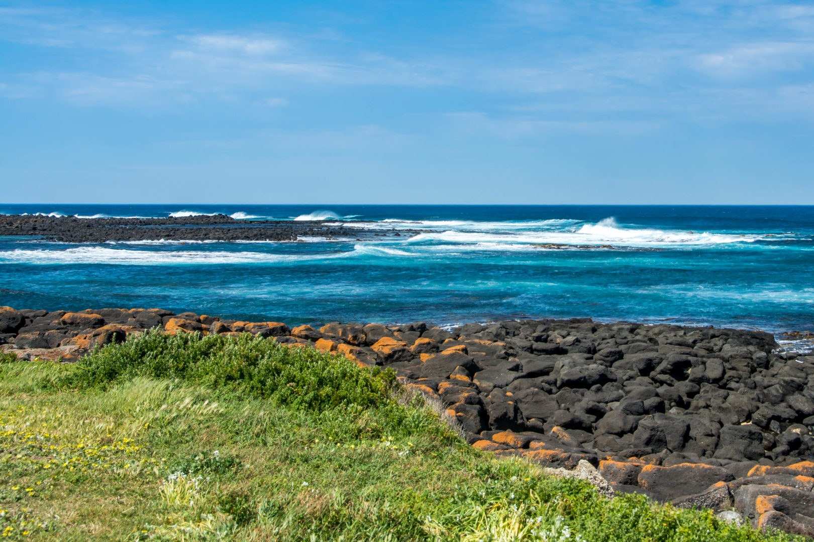 Port Fairy coastline with dune grasses and the Southern Ocean
