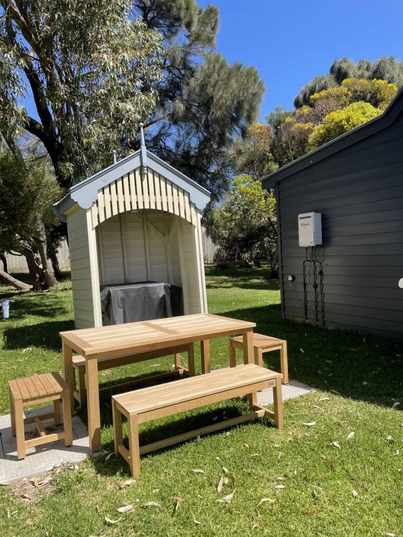 Garden picnic table and gazebo