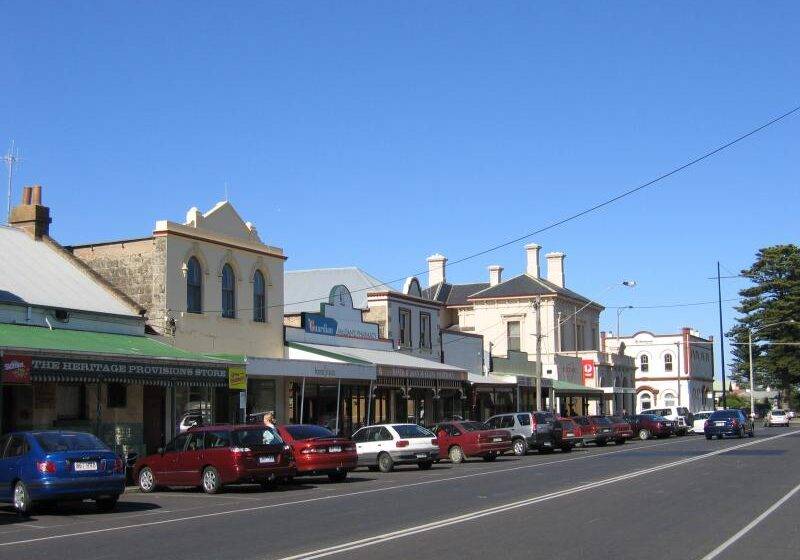 Historic shopfronts along a Port Fairy main street